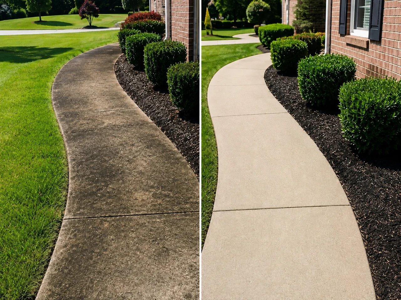 Sidewalk and pathway cleaning comparison